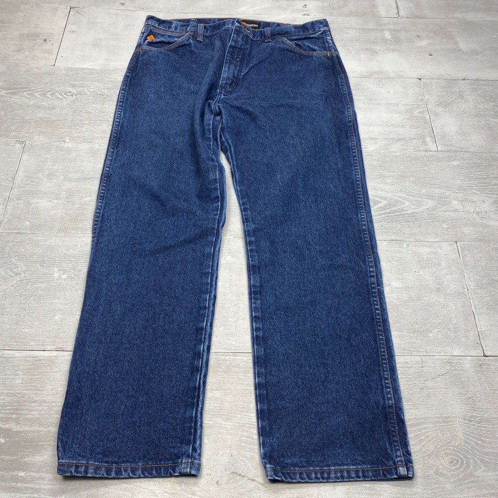 Wrangler FR 13MWZ Flame Resistant Jeans Mens 36x30 Blue Denim Workwear HRC2